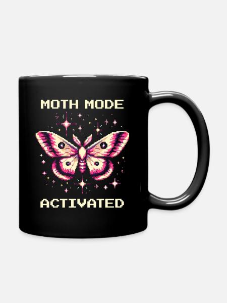 Motten Modus Aktiviert | Lustiger Gamer Spruch - Tasse einfarbig - Schwarz