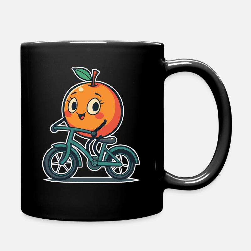 Des fruits orange sur le vélo - Mug uni - noir