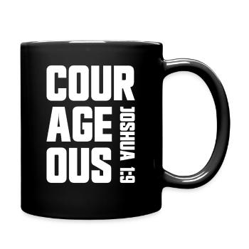 Mutig Josua 1:9 Christlicher Glaube Jesus - Tasse einfarbig - Schwarz - Rechts