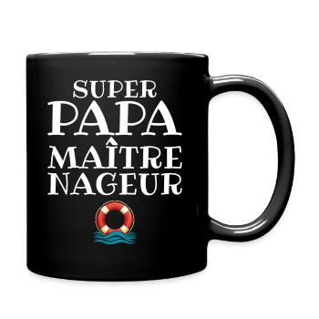 MNS Super Papa Maitre Nageur Sauveteur - Mug uni - noir - Droite