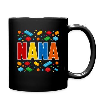 Nana Brick Builder Creative Grandma Block Lover - Full Colour Mug - black - Right