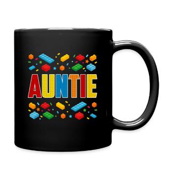 Auntie Brick Builder Creative Family Block Lover - Full Colour Mug - black - Right