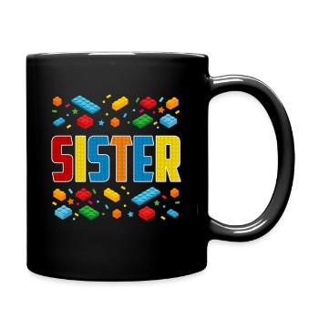 Schwester Ziegelbauer Kreative Familie Block Liebhaber - Tasse einfarbig - Schwarz - Rechts