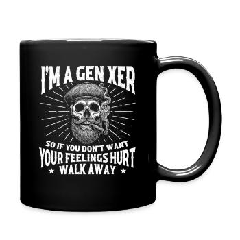 Je suis un membre de la génération X Sentiments blessés Citation rétro drôle - Mug uni - noir - Droite