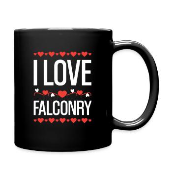 I Love Falconry - Tasse einfarbig - Schwarz - Rechts