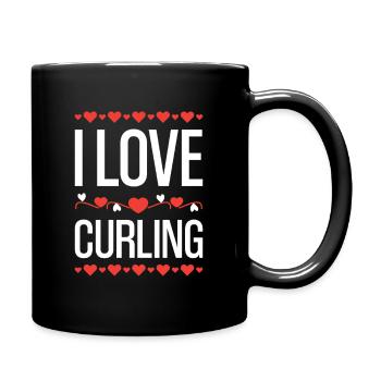 J’adore le curling en cœur - Mug uni - noir - Droite