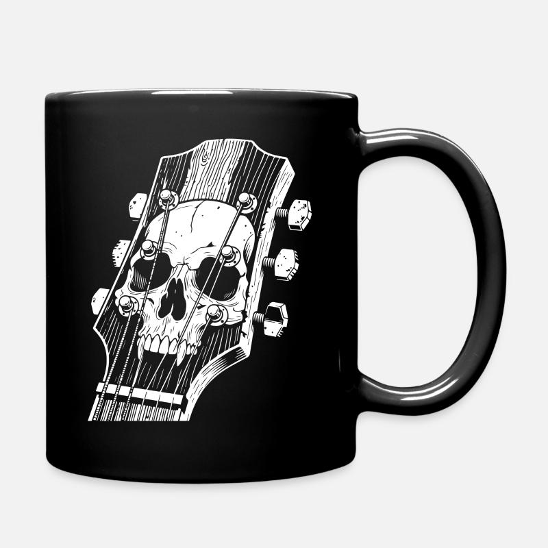 Totenkopf auf Gitarrenkopfplatte - Tasse einfarbig - Schwarz