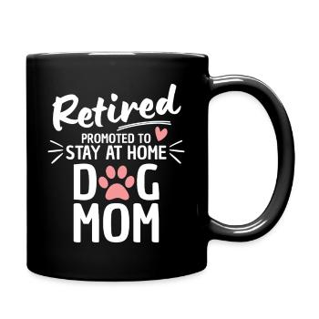 Retired Dog Mom Retirement - Full Colour Mug - black - Right
