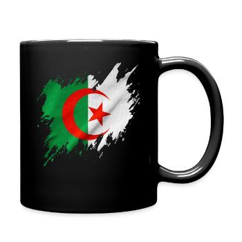 Algeria flag, torn style - Full Colour Mug - black - Right