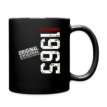 60. Geburtstag Original November Jahrgang 1965  - Tasse einfarbig - Schwarz - Rechts