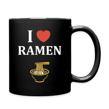 Ich liebe RAMEN Nudelschüssel - Tasse einfarbig - Schwarz - Rechts