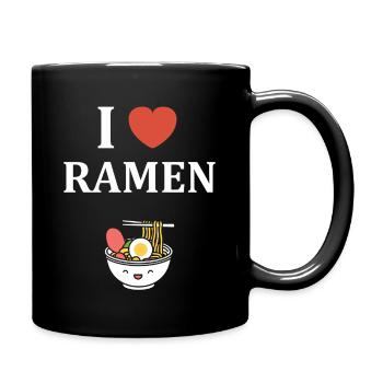 Ich mag Ramen - Tasse einfarbig - Schwarz - Rechts
