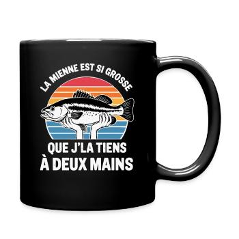 Cadeau original pêcheur drôle Humour pêche  - Mug uni - noir - Droite
