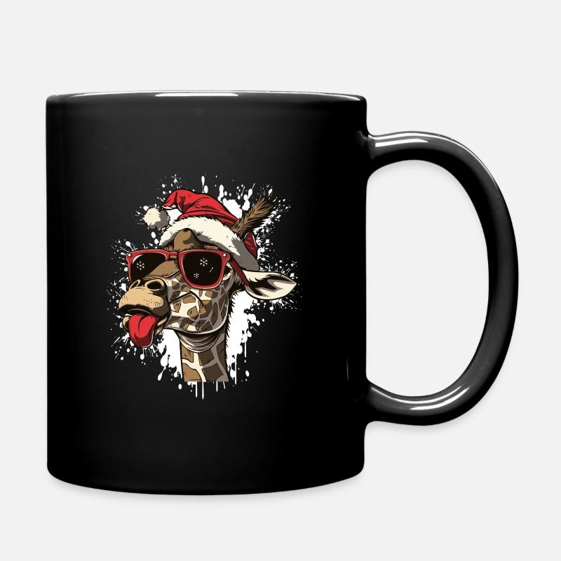 Giraffe Weihnachten Lustig - Tasse einfarbig - Schwarz