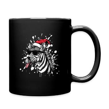 Zèbre Noël Drôle - Mug uni - noir - Droite