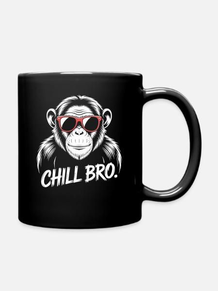 Chill Bro Affe Mit Sonnenbrille - Tasse einfarbig - Schwarz