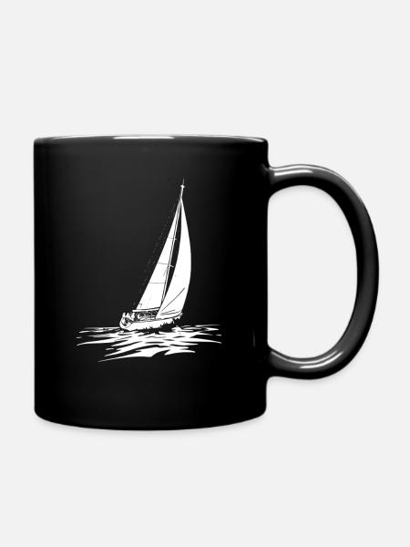 Segelboot Design Matrose liebt Segeln - Tasse einfarbig - Schwarz
