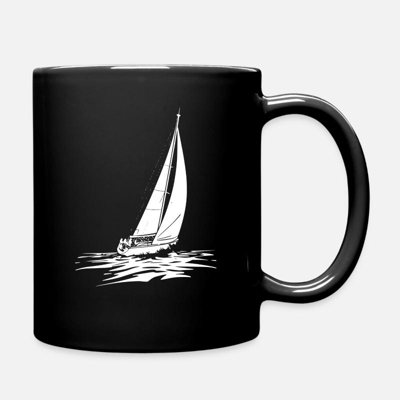 Segelboot Design Matrose liebt Segeln - Tasse einfarbig - Schwarz