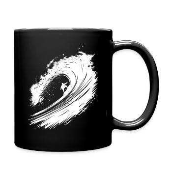 Surfen Design Surfer Illustration - Tasse einfarbig - Schwarz - Rechts