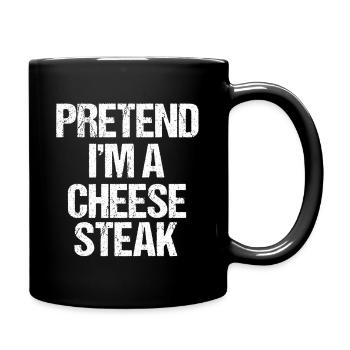 Pretend I’m a Cheesesteak Lazy Text Costume - Full Colour Mug - black - Right