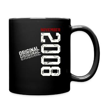 18th Birthday Original November Vintage 2008 - Full Colour Mug - black - Right