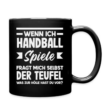 Handballspieler Handball Handballer Geschenke - Tasse einfarbig - Schwarz - Rechts