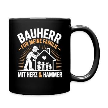 Constructeur Pour la famille avec cœur et marteau - Mug uni - noir - Droite