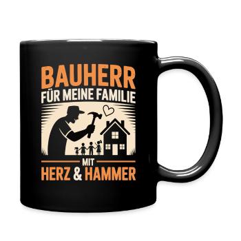Constructeur Pour la famille avec cœur et marteau - Mug uni - noir - Droite