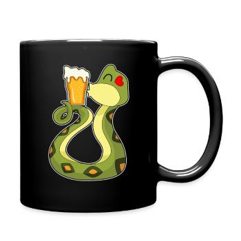 Schlange Bier - Tasse einfarbig - Schwarz - Rechts