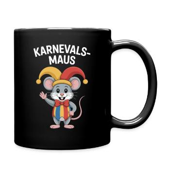 Karnevalsmaus Karneval Köln Kölner Karnevals Maus - Tasse einfarbig - Schwarz - Rechts