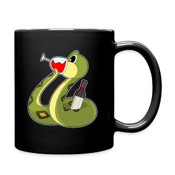 Snake Bottle of Red Wine - Full Colour Mug - black - Right