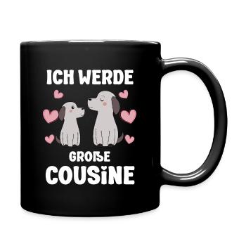 Un grand cousin annonce un chiot de chien - Mug uni - noir - Droite