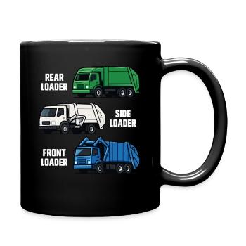 Garbage Truck Funny Garbage Day Garbage Truck - Full Colour Mug - black - Right