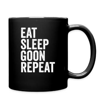 Manger, Dormir, Regarder, Répéter, Aller - Mug uni - noir - Droite