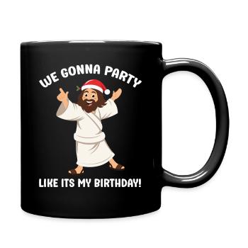 Merry Christmas with Jesus Christ Santa - Full Colour Mug - black - Right