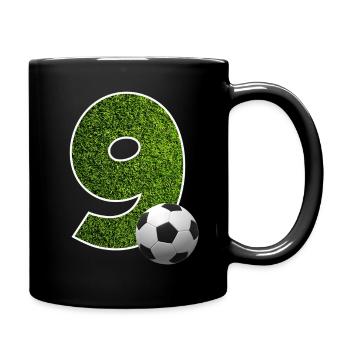 NR. 9 NUMMER 9 FUßBALL 9. GEBURTSTAG - Tasse einfarbig - Schwarz - Rechts