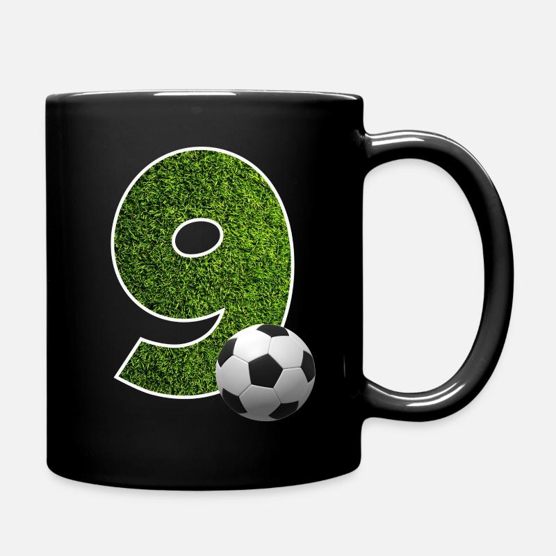 NR. 9 NUMMER 9 FUßBALL 9. GEBURTSTAG - Tasse einfarbig - Schwarz