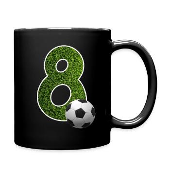 NO. 8 NUMBER 8 FOOTBALL 8TH BIRTHDAY - Full Colour Mug - black - Right