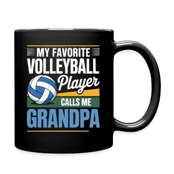 Volleyball Grandpa - Favorite Player Design - Full Colour Mug - black - Right