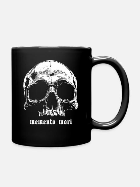 Schädel Memento Mori Design - Tasse einfarbig - Schwarz