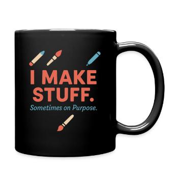 Kreative Denkweise, Künstlerhumor, Mehr Chaos - Tasse einfarbig - Schwarz - Rechts