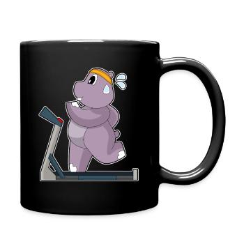 Hippopotamus Jogger Jogging Sports - Full Colour Mug - black - Right