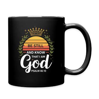 Restez tranquilles et sachez que je suis Dieu Psaume 46:10 Couronne - Mug uni - noir - Droite