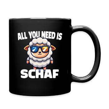 All you need is Sheep Pun Song Sheep - Full Colour Mug - black - Right
