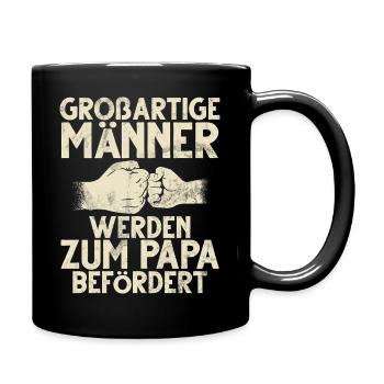 De grands hommes sont promus au rang de papa - Mug uni - noir - Droite