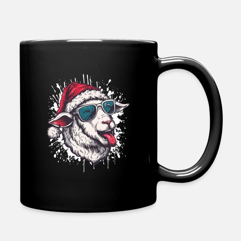 Schaf Weihnachten Lustig - Tasse einfarbig - Schwarz
