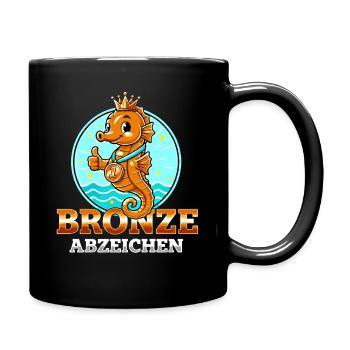 Seepferdchen Bronze Abzeichen Schwimmkurs  - Tasse einfarbig - Schwarz - Rechts