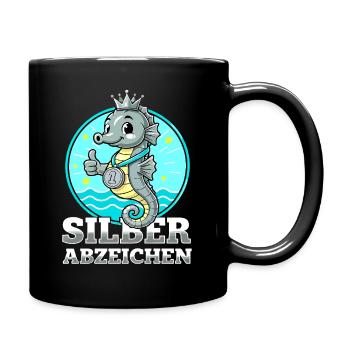 Silber Abzeichen Schwimmen Bestanden Leistung - Tasse einfarbig - Schwarz - Rechts