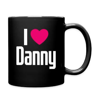 J’aime Danny Coeur rose J’aime Danny - Mug uni - noir - Droite
