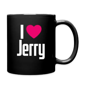 I Love Jerry Pink Heart I Love Jerry - Full Colour Mug - black - Right